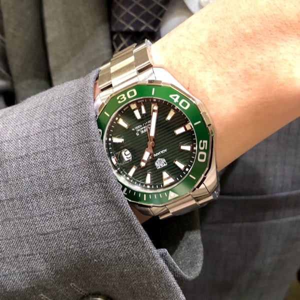 Shop Authentic Tag Heuer Aquaracer Green Dial Watch for Men - WAY201S.BA0927 - Luxxuri