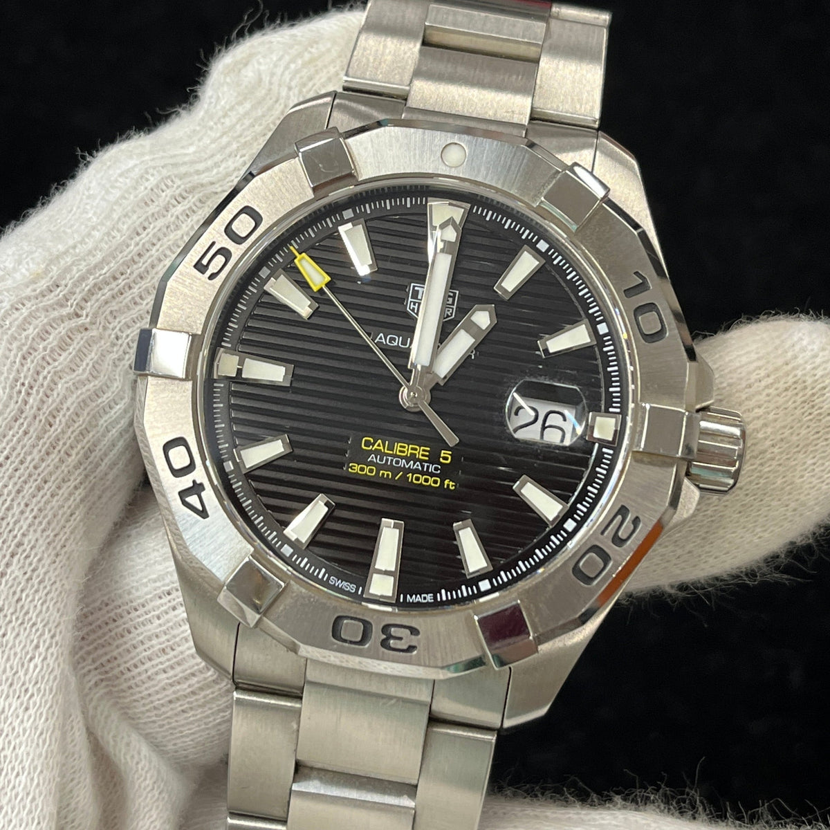 Shop Authentic Tag Heuer Aquaracer Black Dial Watch for Men - WAY2010.BA0927 - Luxxuri