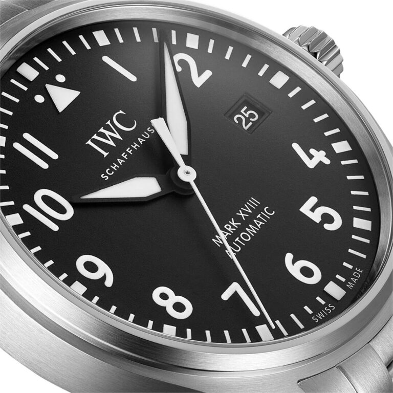 Shop Authentic IWC Pilot’s Watch Mark XVIII Black Dial Silver Steel Strap Watch for Men - IW327015 - Luxxuri