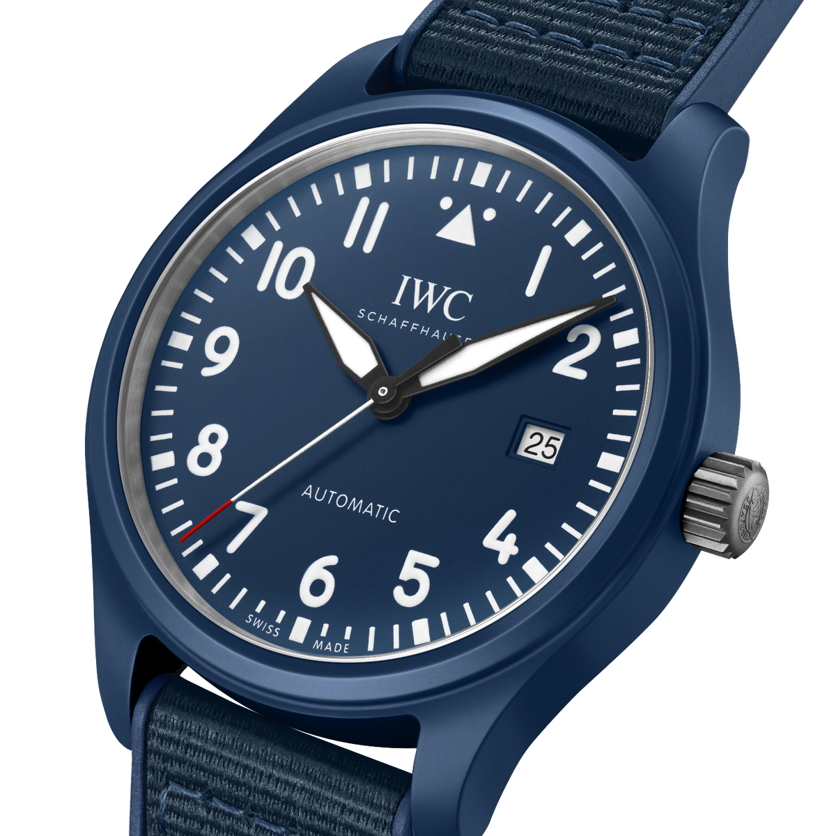Shop Authentic IWC Pilot’s Watch Automatic "Laureus Sport for Good" Edition Blue Dial Blue Nylon Strap Watch for Men - IW328101 - Luxxuri