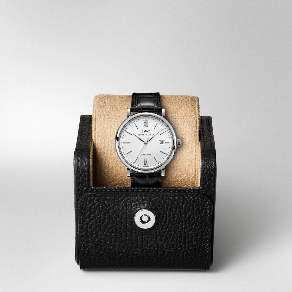 Shop Authentic IWC Portofino Automatic White Dial Black Leather Strap Watch for Men - IW356501 - Luxxuri