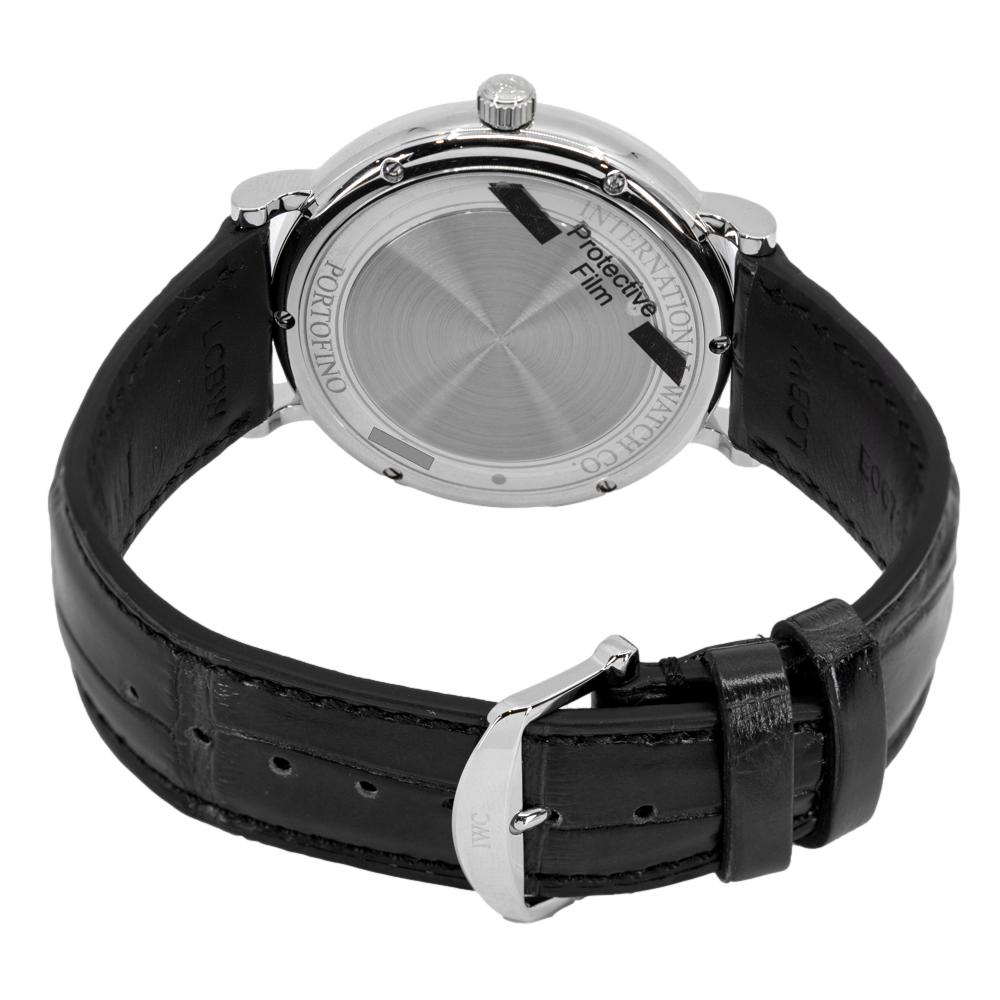 Shop Authentic IWC Portofino Automatic Blue Dial Black Leather Strap Watch for Men - IW356523 - Luxxuri
