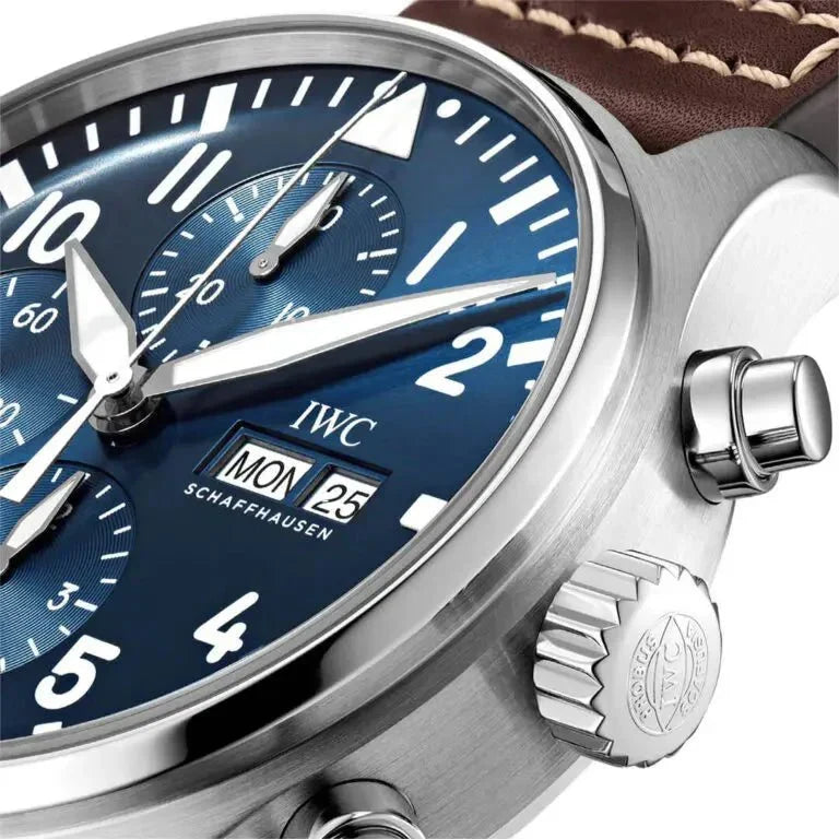Shop Authentic IWC Pilot’s Watch Chronograph Edition “Le Petit Prince” Blue Dial Brown Leather Strap Watch for Men - IW377714 - Luxxuri