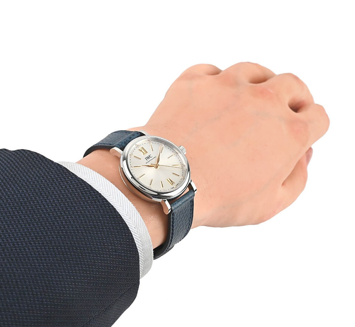 Shop Authentic IWC Portofino Automatic Silver Dial Blue Leather Strap Watch for Women - IW357411 - Luxxuri