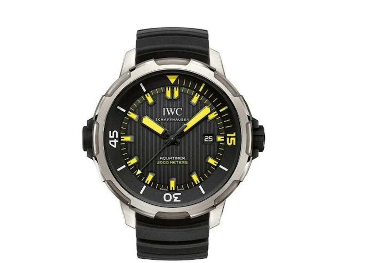 Shop Authentic IWC Aquatimer Automatic 2000 Black Dial Black Rubber Strap Watch for Men - IW358001 - Luxxuri