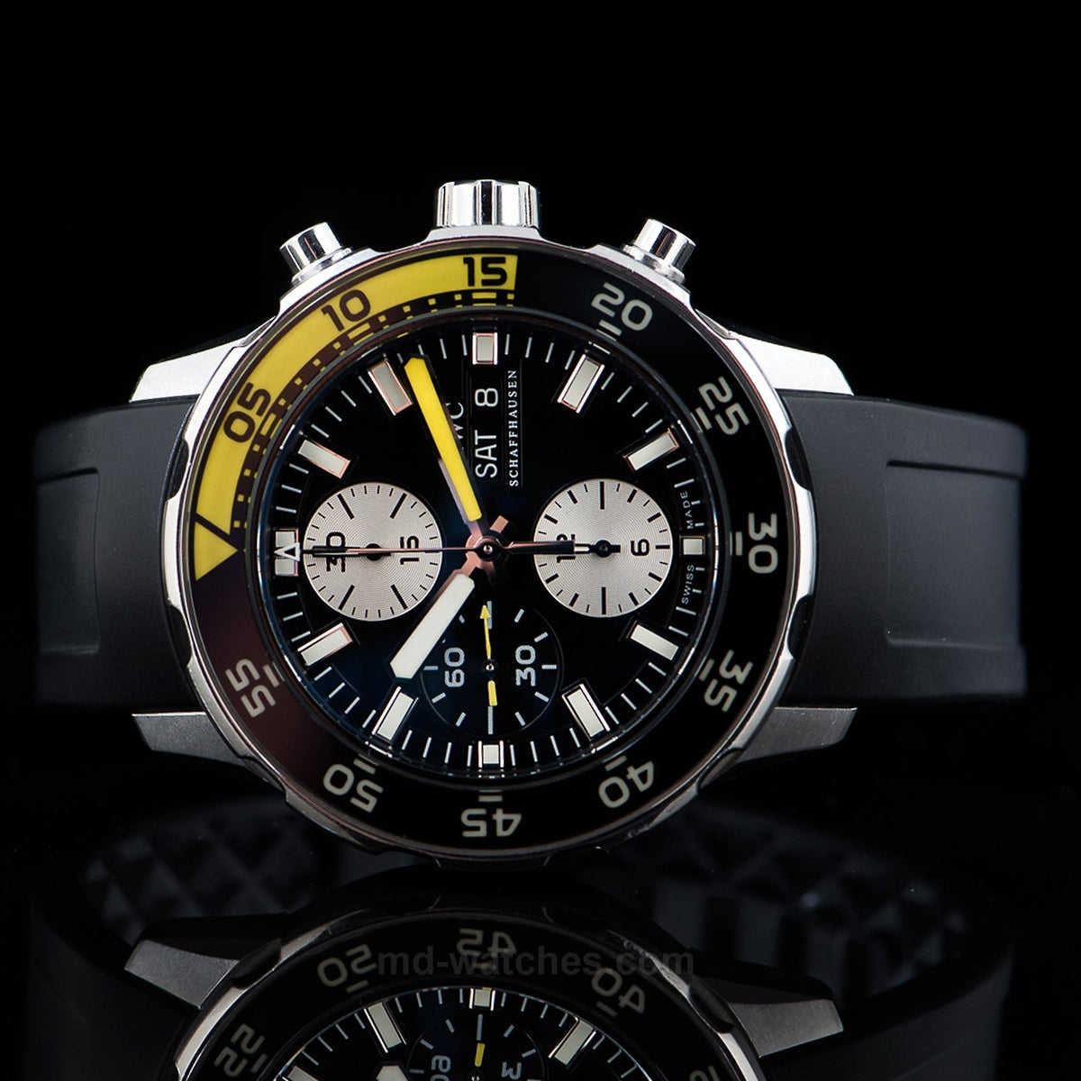 Shop Authentic IWC Aquatimer Automatic Chronograph Black Dial Black Rubber Strap Watch for Men - IW376709 - Luxxuri