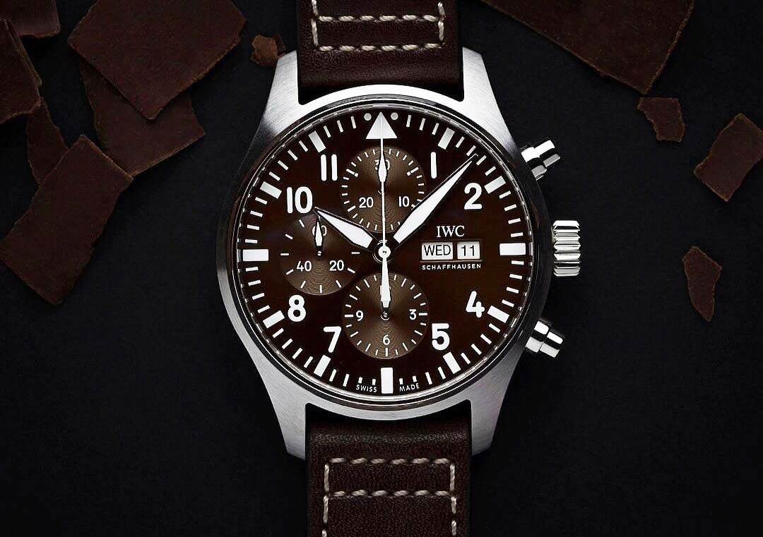 Shop Authentic IWC Pilot's Watch Chronograph Edition Brown Dial Brown Leather Strap Watch for Men - IW377713 - Luxxuri