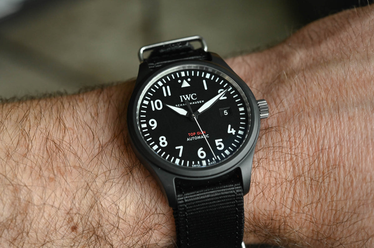 Shop Authentic IWC Pilot Watch Chronograph Top Gun Edition Black Dial Black Nylon Strap Watch for Men - IW326901 - Luxxuri