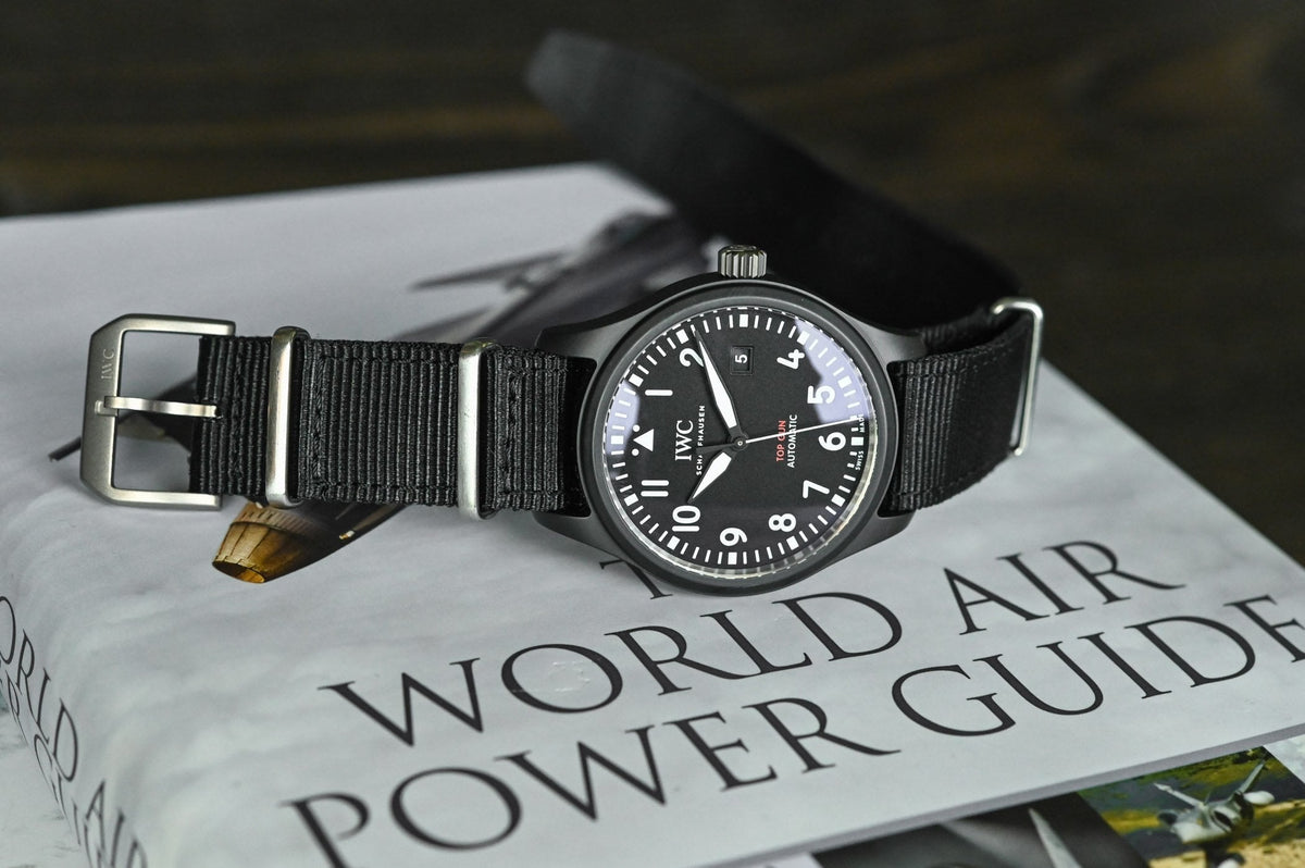Shop Authentic IWC Pilot Watch Chronograph Top Gun Edition Black Dial Black Nylon Strap Watch for Men - IW326901 - Luxxuri