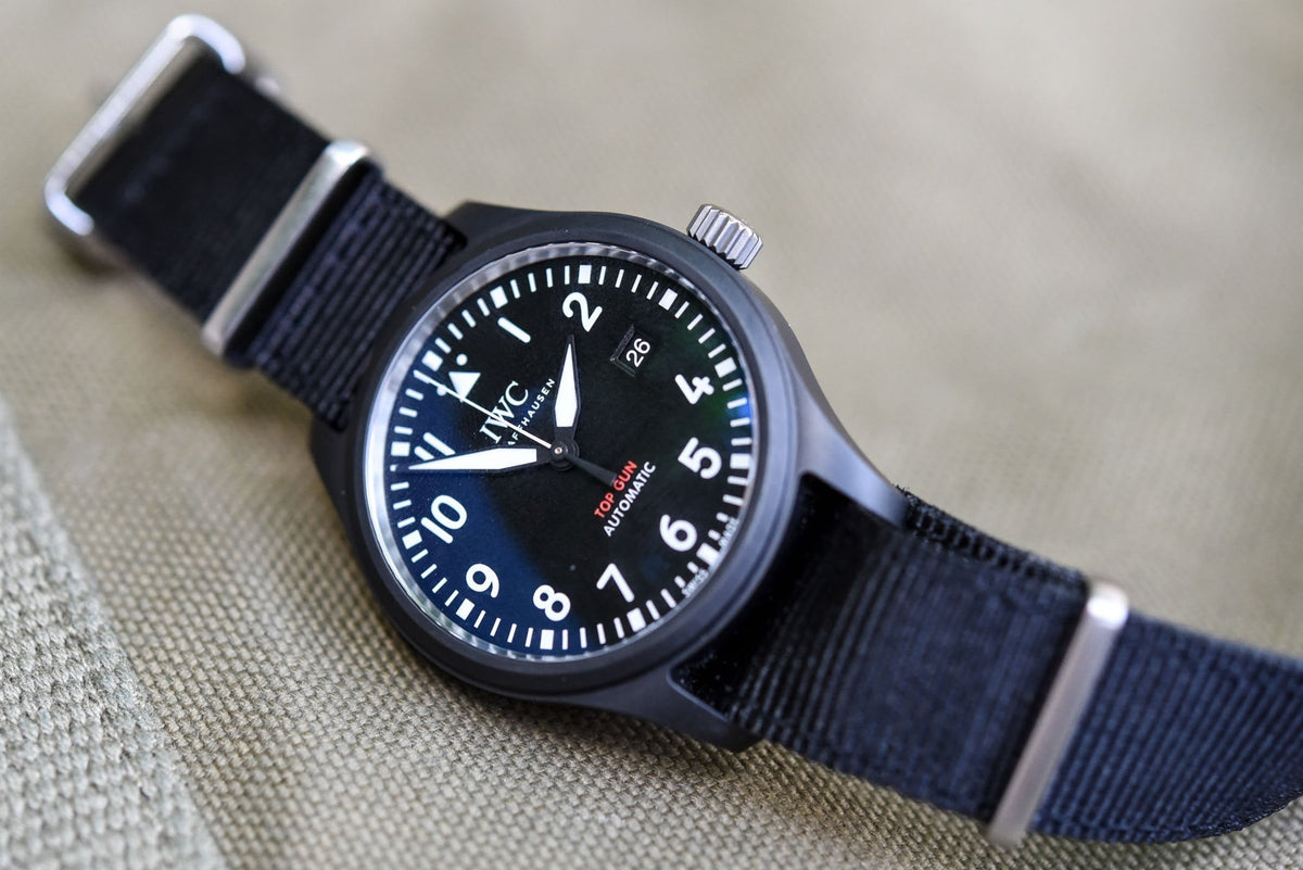 Shop Authentic IWC Pilot Watch Chronograph Top Gun Edition Black Dial Black Nylon Strap Watch for Men - IW326901 - Luxxuri