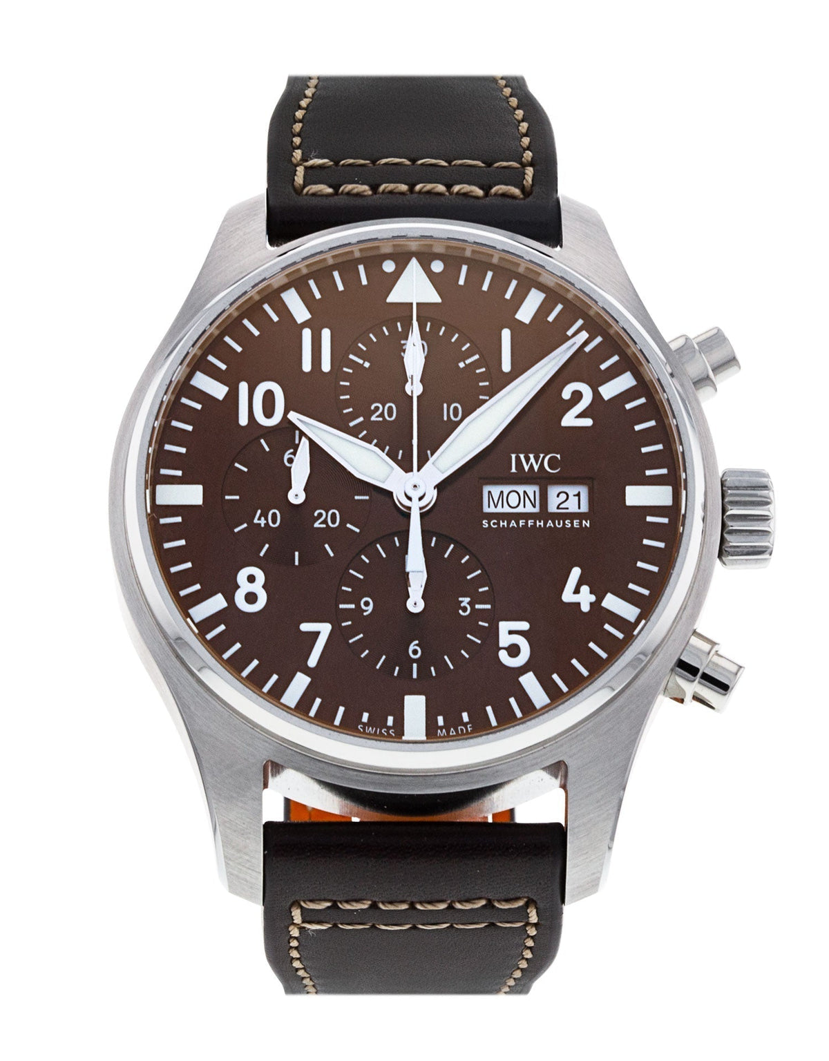 Shop Authentic IWC Pilot's Watch Chronograph Edition Brown Dial Brown Leather Strap Watch for Men - IW377713 - Luxxuri