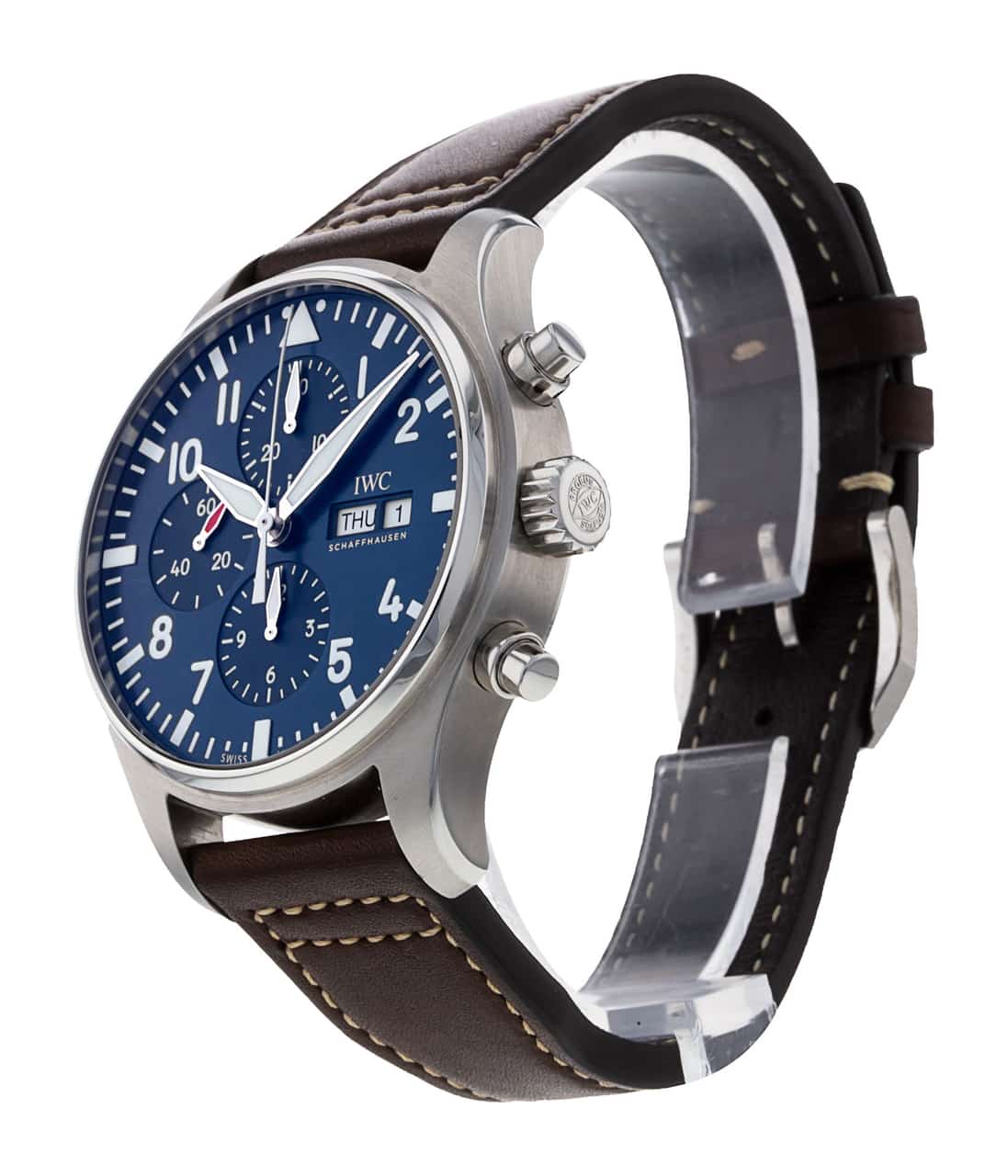 Shop Authentic IWC Pilot’s Watch Chronograph Edition “Le Petit Prince” Blue Dial Brown Leather Strap Watch for Men - IW377714 - Luxxuri