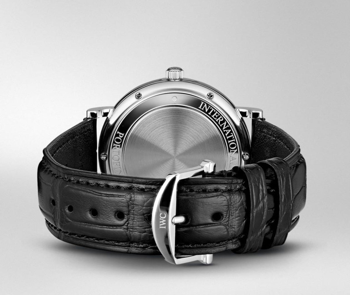 Shop Authentic IWC Portofino Automatic Black Dial Black Leather Strap Watch for Men - IW356502 - Luxxuri