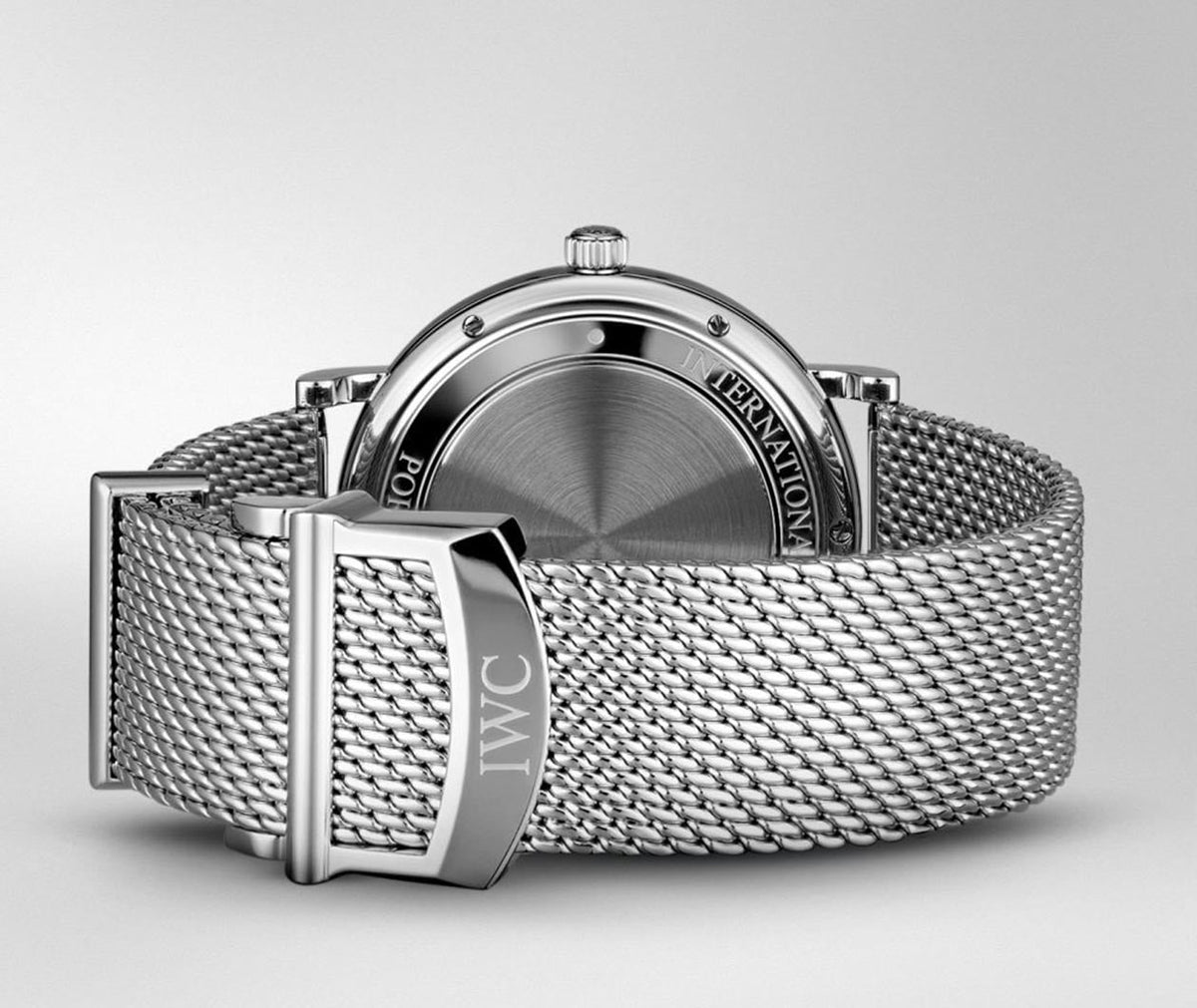 Shop Authentic IWC Portofino Automatic White Dial Silver Mesh Bracelet Watch for Men - IW356505 - Luxxuri