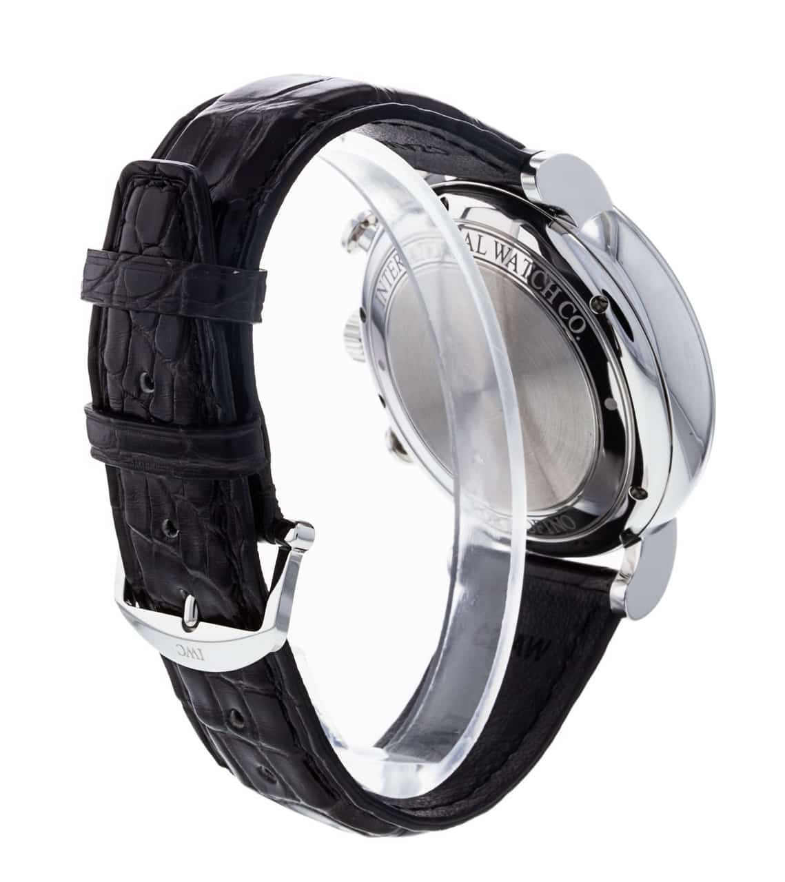 Shop Authentic IWC Portofino Chronograph Black Dial Black Leather Strap Watch for Men - IW391008 - Luxxuri