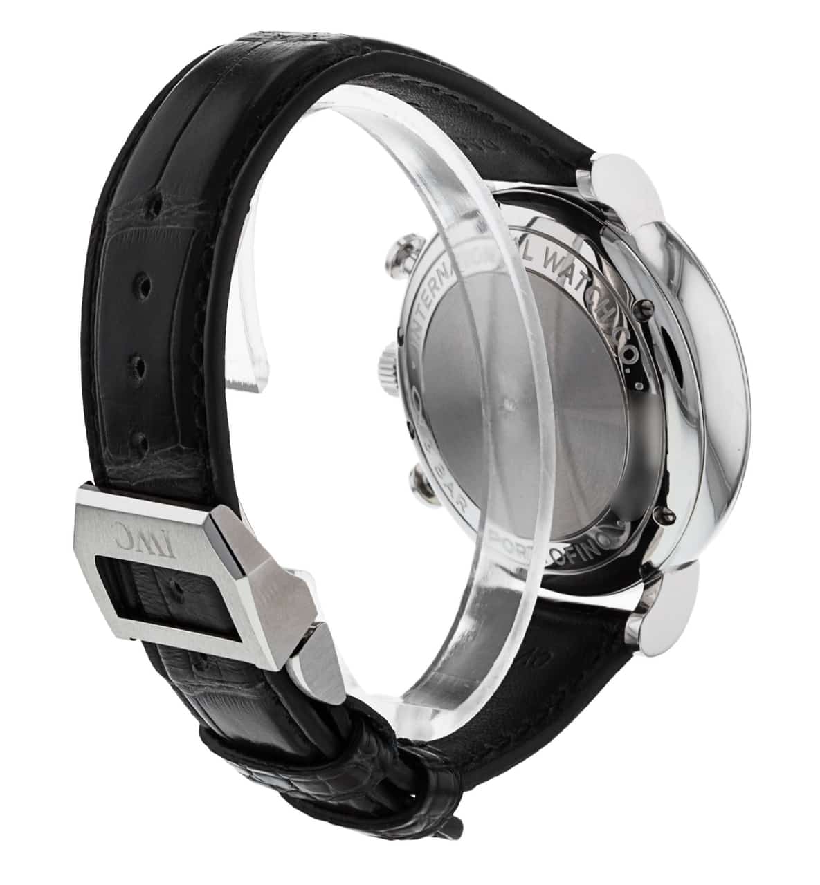 Shop Authentic IWC Portofino Chronograph Black Dial Black Leather Strap Watch for Men - IW391029 - Luxxuri