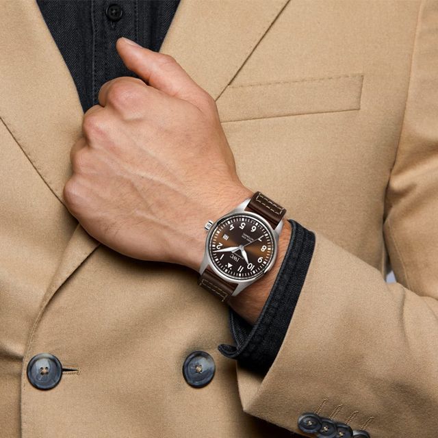 Shop Authentic IWC Pilot's Watch Mark XVII Edition "Antoine De Saint Exupery" Brown Dial Brown Leather Strap Watch for Men - IW327003 - Luxxuri