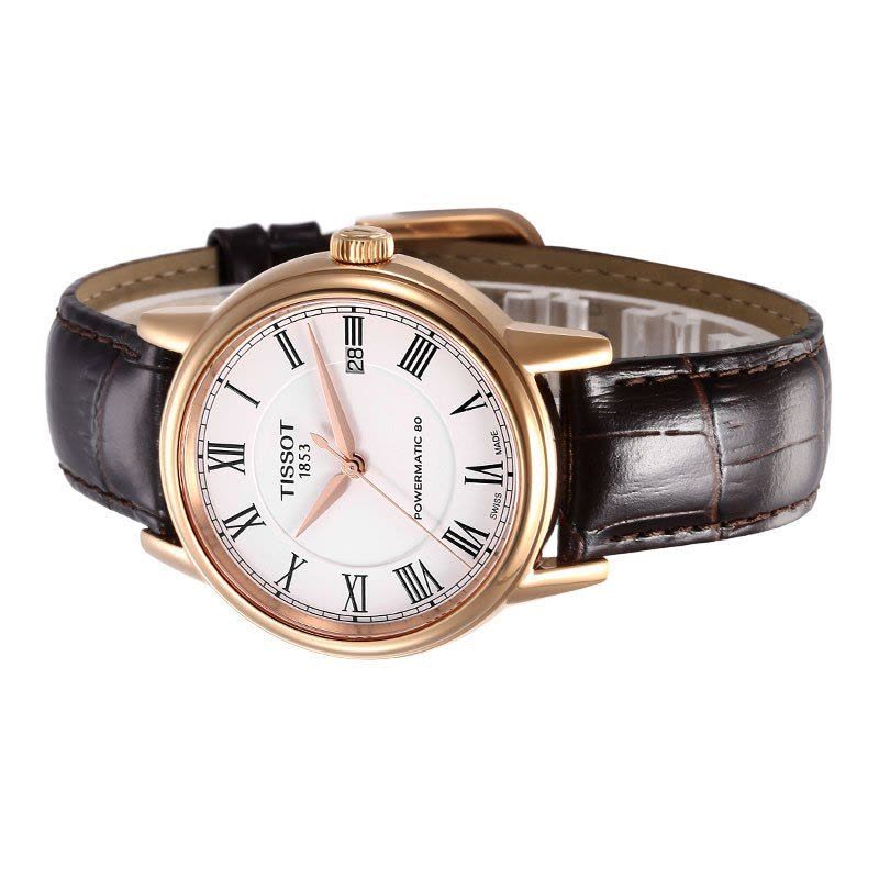 Shop Authentic Tissot T Classic Carson Powermatic 80 White Dial Brown Leather Strap Watch for Men - T085.407.36.013.00 - Luxxuri