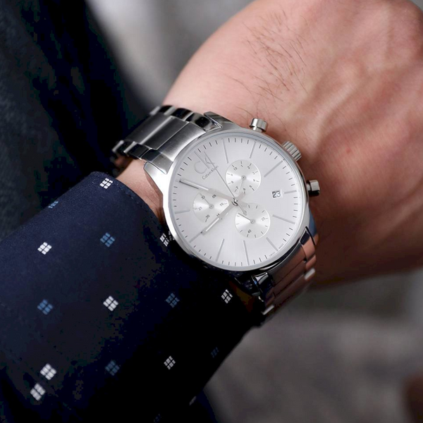 Shop Authentic Calvin Klein City White Dial Silver Steel Strap Watch for Men - K2G27146 - Luxxuri
