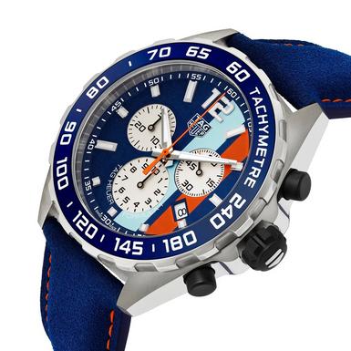 Shop Authentic Tag Heuer Formula 1 Gulf Edition Blue Dial Blue Leather Strap Watch for Men - CAZ101N.FC8243 - Luxxuri