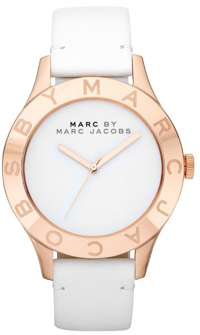 Shop Authentic Marc Jacobs Blade White Dial White Leather Strap Watch for Women - MBM1201 - Luxxuri