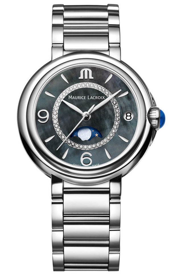 Shop Authentic Maurice Lacroix Fiaba Moonphase Blue Dial Silver Steel Strap Watch for Women - FA1084-SS002-420-1 - Luxxuri