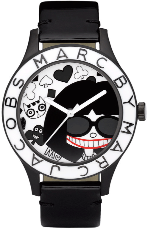 Shop Authentic Marc Jacobs White & Black Dial Black Leather Strap Watch for Women - MBM1148 - Luxxuri