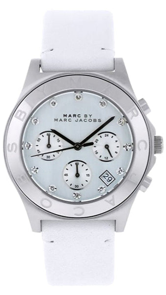 Shop Authentic Marc Jacobs Blade White Dial White Leather Strap Watch for Women - MBM1187 - Luxxuri
