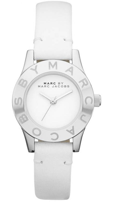 Shop Authentic Marc Jacobs Mini Blade White Dial White Leather Strap Watch for Women - MBM1206 - Luxxuri