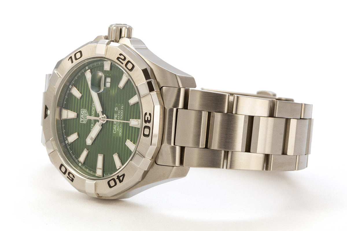 Shop Authentic Tag Heuer Aquaracer Green Dial Watch for Men - WAY2015.BA0927 - Luxxuri