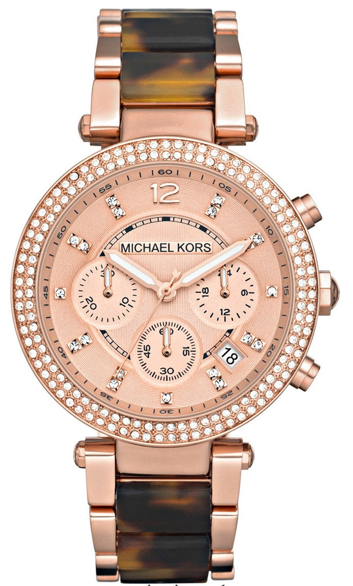 Shop Authentic Michael Kors Parker Rose Gold Dial Two Tone Steel Strap Watch for Women - MK5538 - Luxxuri