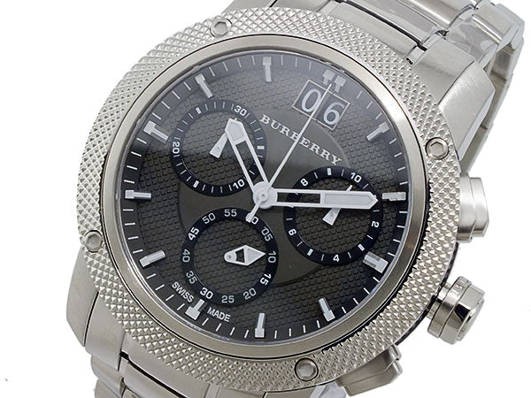 Shop Authentic Burberry Utilitarian Chronograph Black Dial Silver Steel Strap Watch For Men - BU9800 - Luxxuri