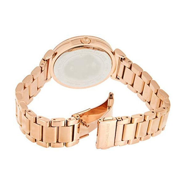 Michael Kors Catlin Black Dial Rose Gold Steel Strap Watch for Women - MK3339