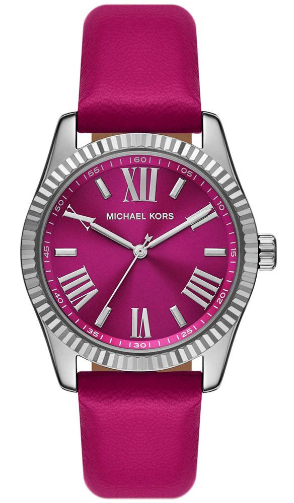 Shop Authentic Michael Kors Lexington Quartz Fuchsia Dial Fuchsia Leather Strap Watch For Women - MK4749 - Luxxuri