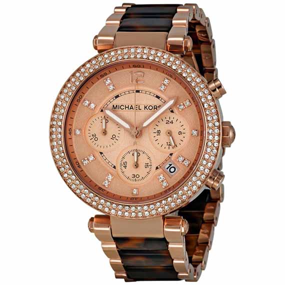 Shop Authentic Michael Kors Parker Rose Gold Dial Two Tone Steel Strap Watch for Women - MK5538 - Luxxuri