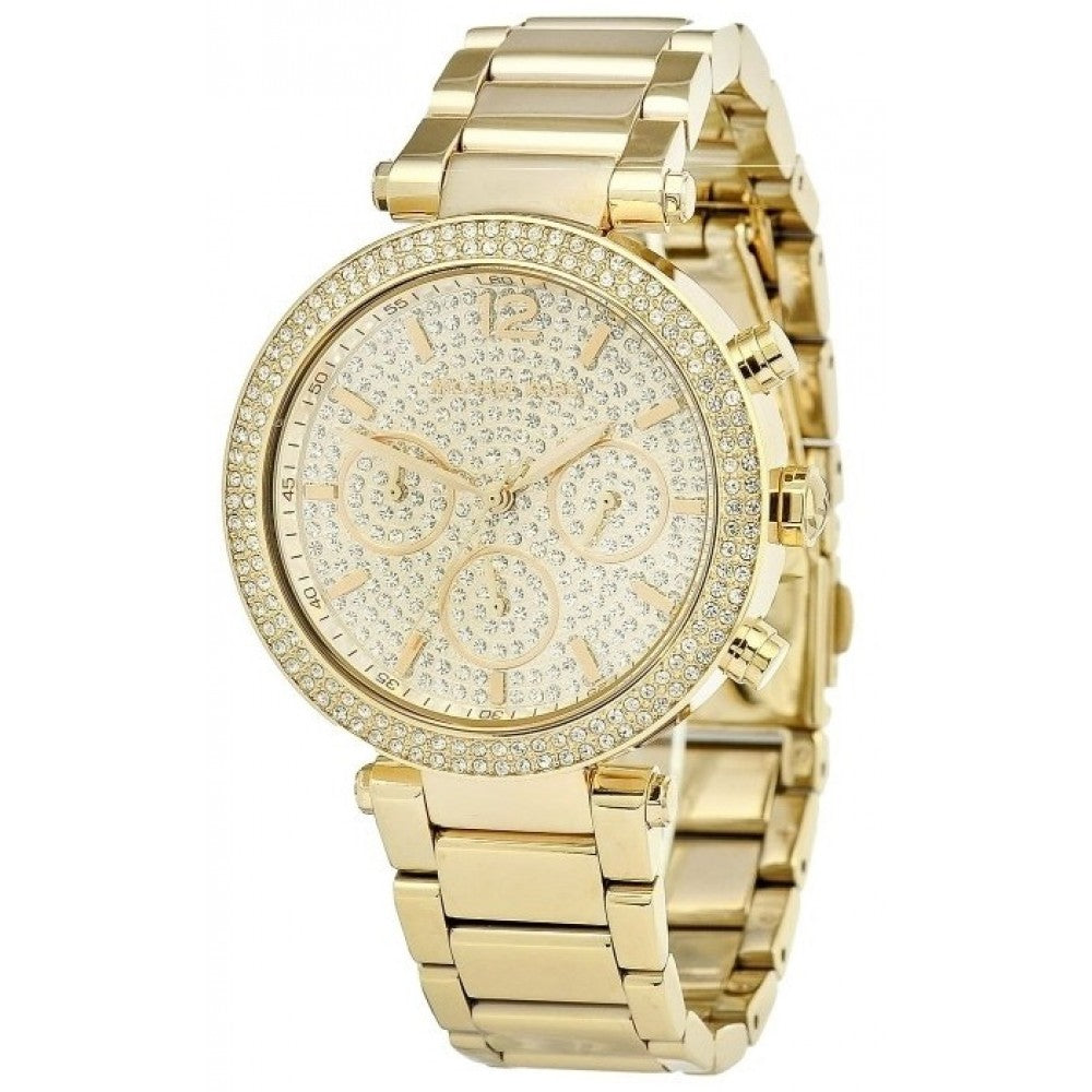 Shop Authentic Michael Kors Parker Gold Dial Gold Steel Strap Watch for Women - MK5856 - Luxxuri
