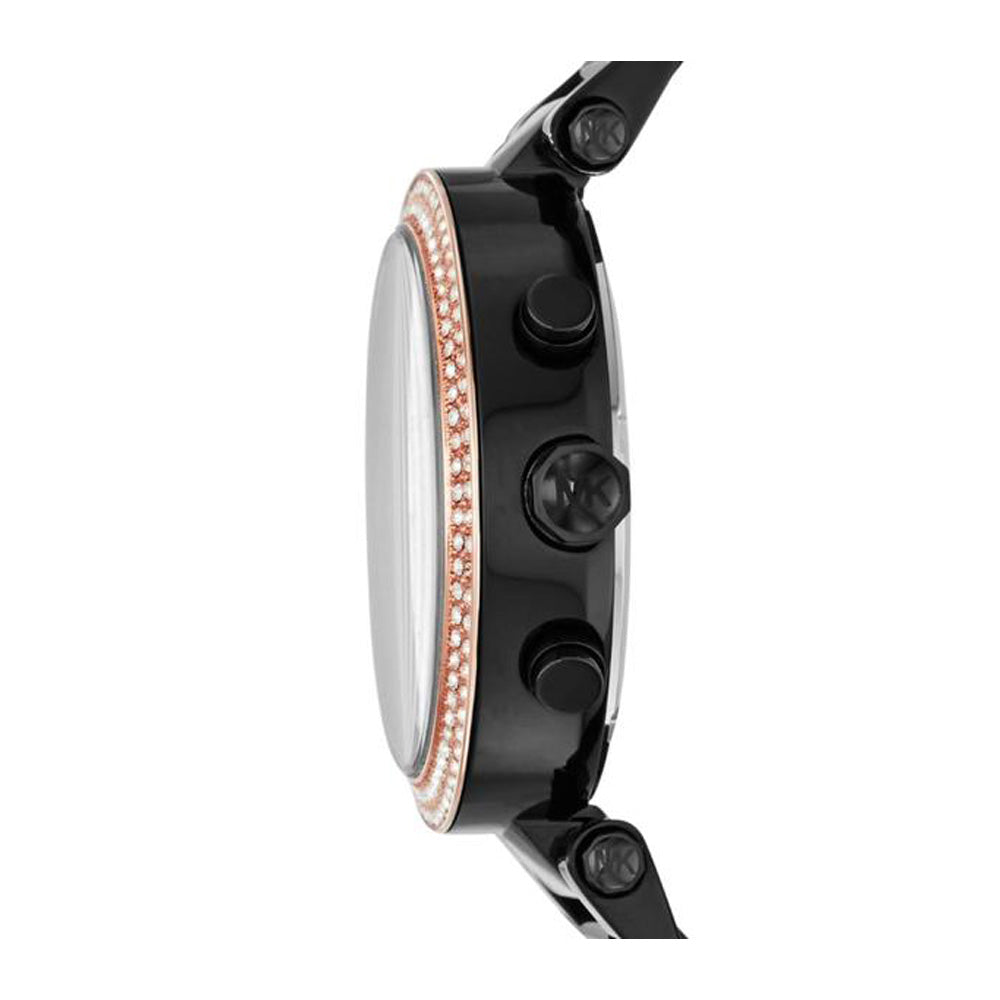 Shop Authentic Michael Kors Parker Diamonds Black Dial Black Steel Strap Watch for Women - MK5885 - Luxxuri