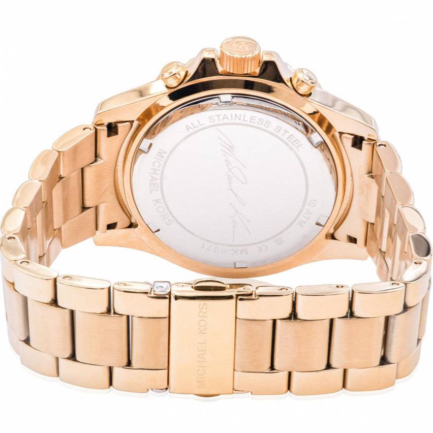 Shop Authentic Michael Kors Everest Chronograph Blue Dial Gold Steel Strap Watch For Women - MK6971 - Luxxuri