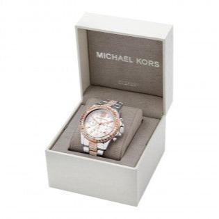 Shop Authentic Michael Kors Everest Chronograph Silver Dial Two Tone Steel Strap Watch For Women - MK6975 - Luxxuri