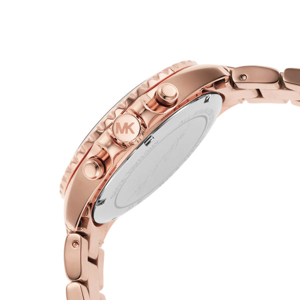 Shop Authentic Michael Kors Everest Chronograph Silver Dial Rose Gold Steel Strap Watch For Women - MK7213 - Luxxuri