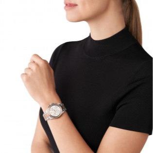 Shop Authentic Michael Kors Everest Chronograph White Dial Two Tone Steel Strap Watch For Women - MK7214 - Luxxuri