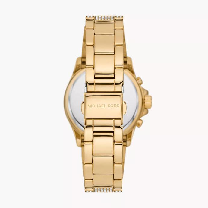 Shop Authentic Michael Kors Everest Chronograph Crystals Gold Dial Gold Steel Strap Watch For Women - MK7254 - Luxxuri