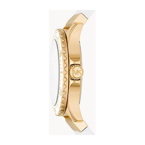 Shop Authentic Michael Kors Everest Analog Gold Dial White Silicone Strap Watch For Women - MK7357 - Luxxuri