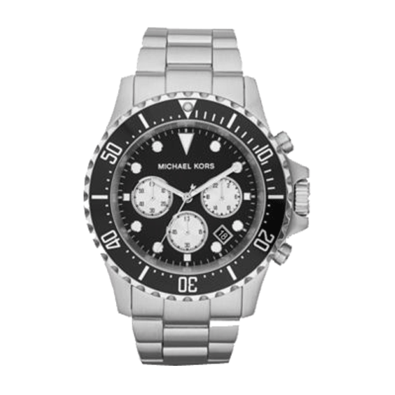 Shop Authentic Michael Kors Everest Chronograph Black Dial Silver Steel Strap Watch For Men - MK8256 - Luxxuri