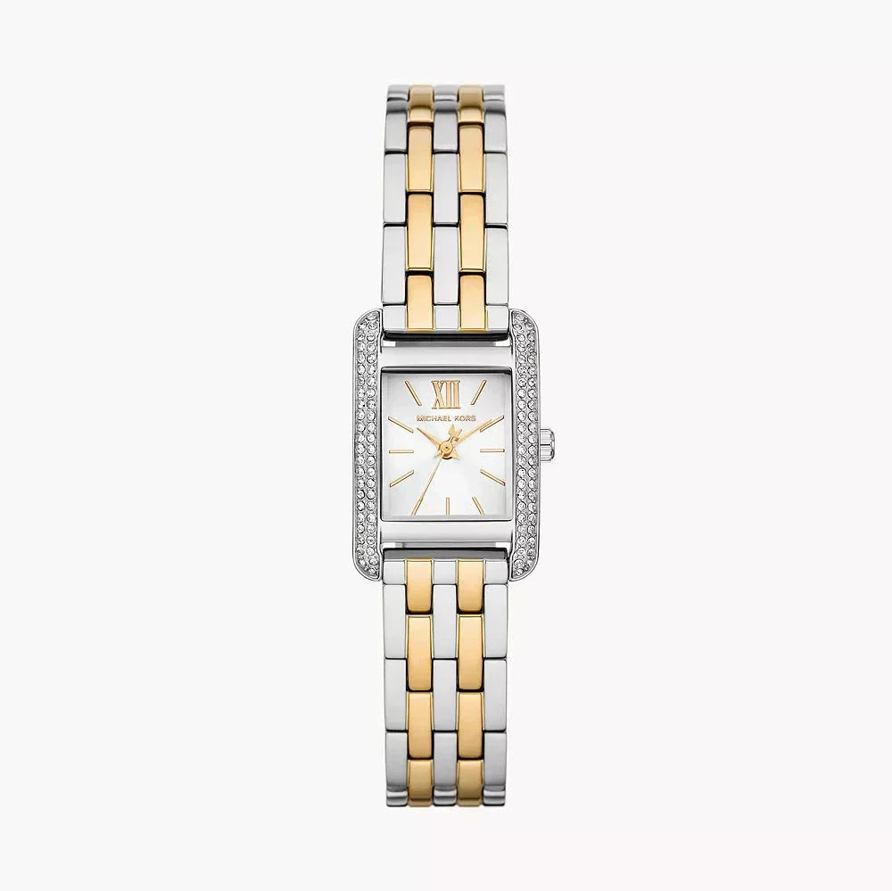 Shop Authentic Michael Kors Three-Hand White Dial Two Tone Steel Strap Watch for Women - MKO1035 - Luxxuri