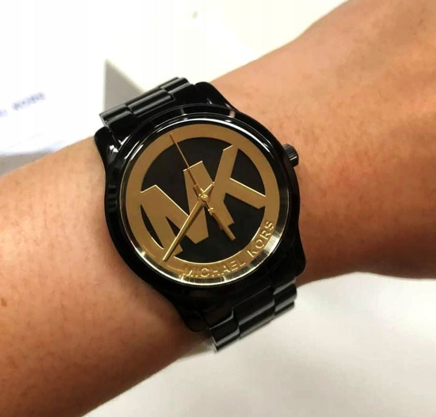 Shop Authentic Michael Kors Runway Black Dial Black Steel Strap Watch for Women - MK6057 - Luxxuri