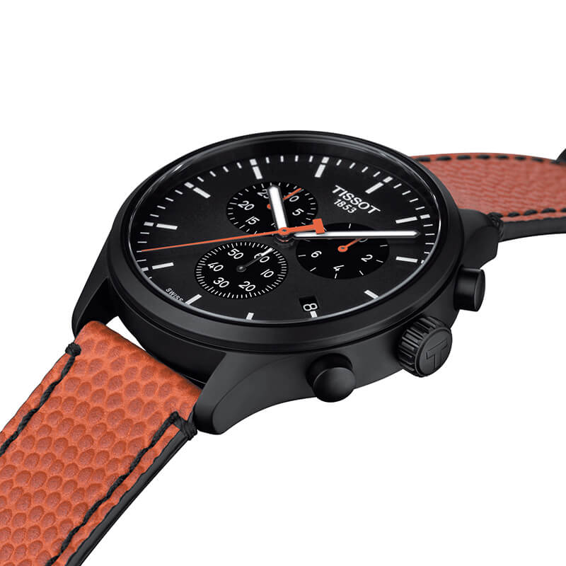 Shop Authentic Tissot Chrono XL NBA Special Edition Black Dial Brown Leather Strap Watch for Men - T116.617.36.051.12 - Luxxuri