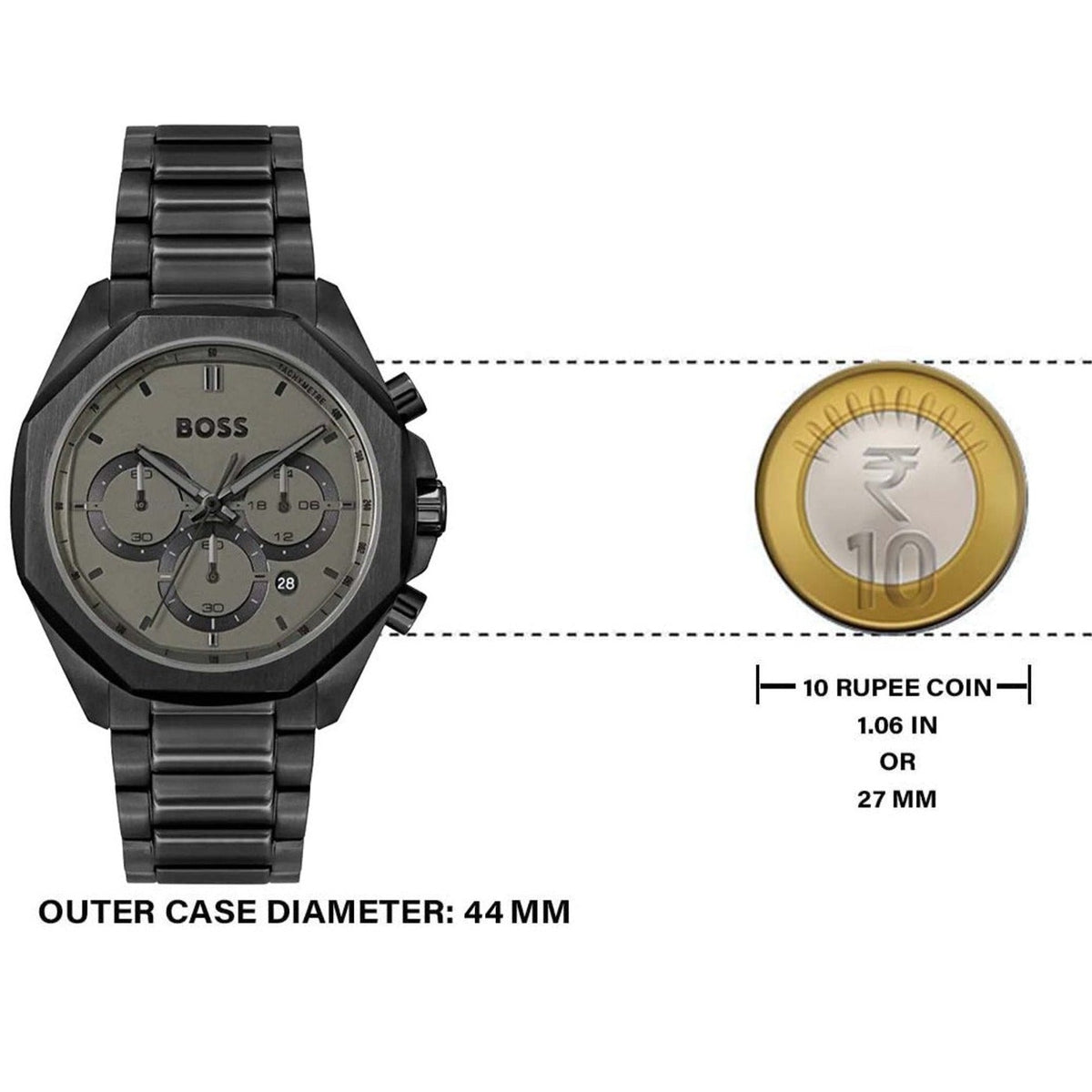 Shop Authentic Hugo Boss Cloud Chronograph Black Dial Black Steel Strap Watch For Men - 1514016 - Luxxuri