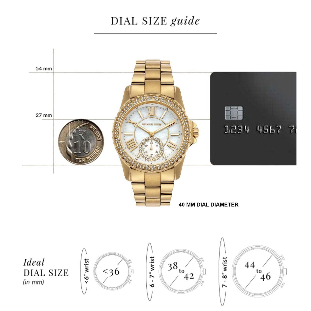 Shop Authentic Michael Kors Everest Three Hand Mother of Pearl White Dial Gold Steel Strap Watch For Women - MK7401 - Luxxuri