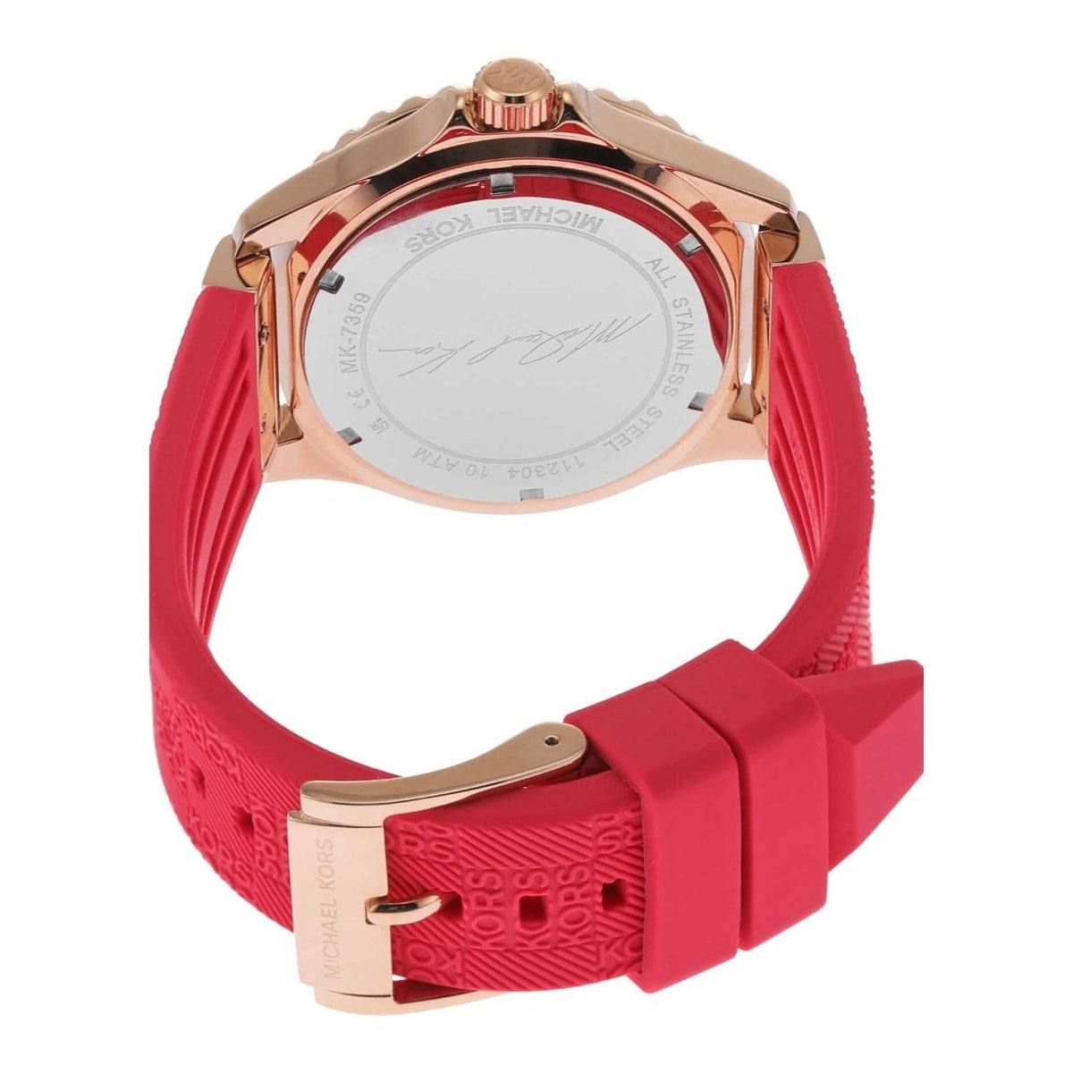 Shop Authentic Michael Kors Everest Analog Rose Gold Dial Pink Silicone Strap Watch For Women - MK7359 - Luxxuri
